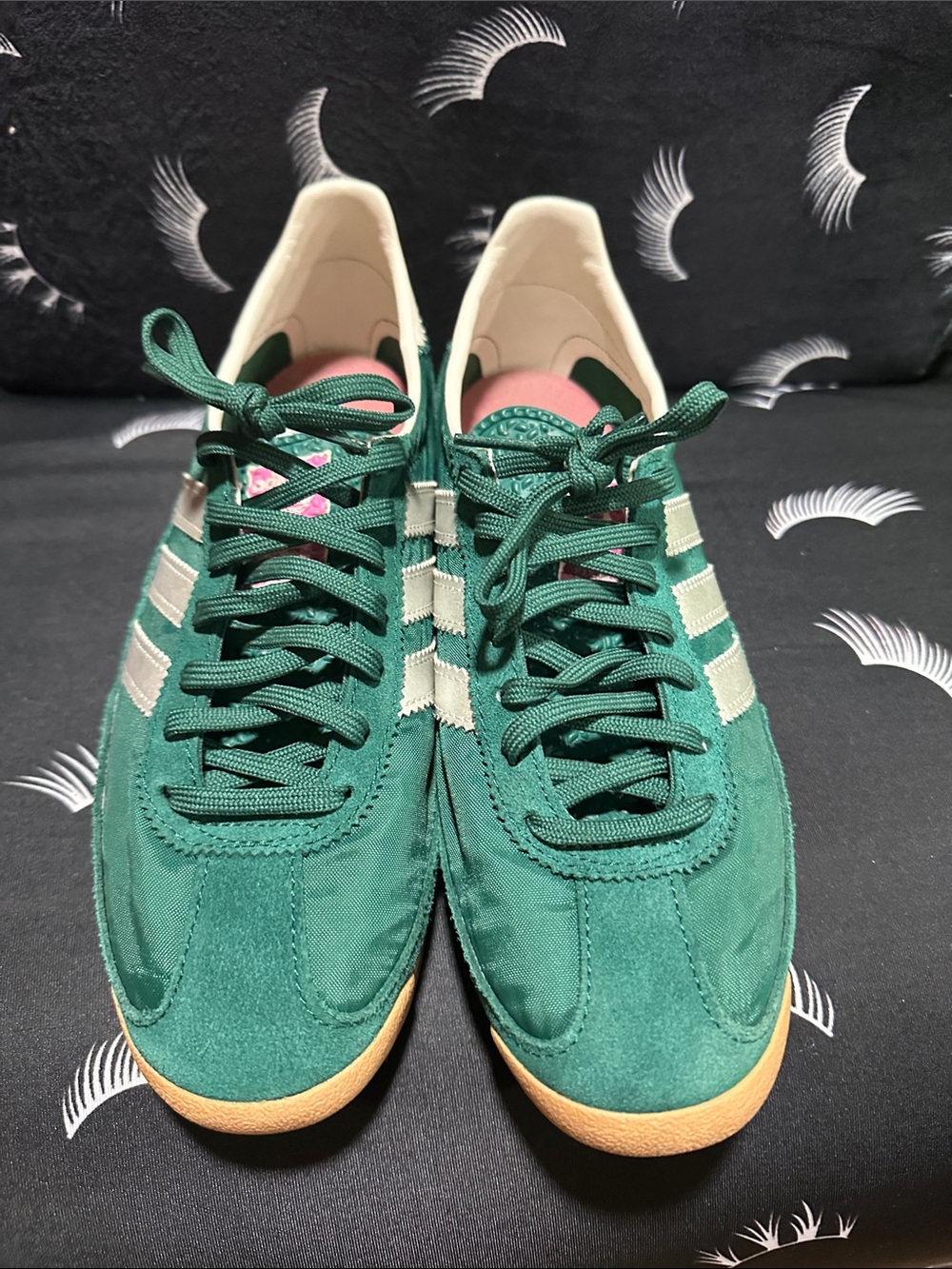 Adidas Green SL72 OG Suede & Canvas Women's Sneaker with Cream Stripes